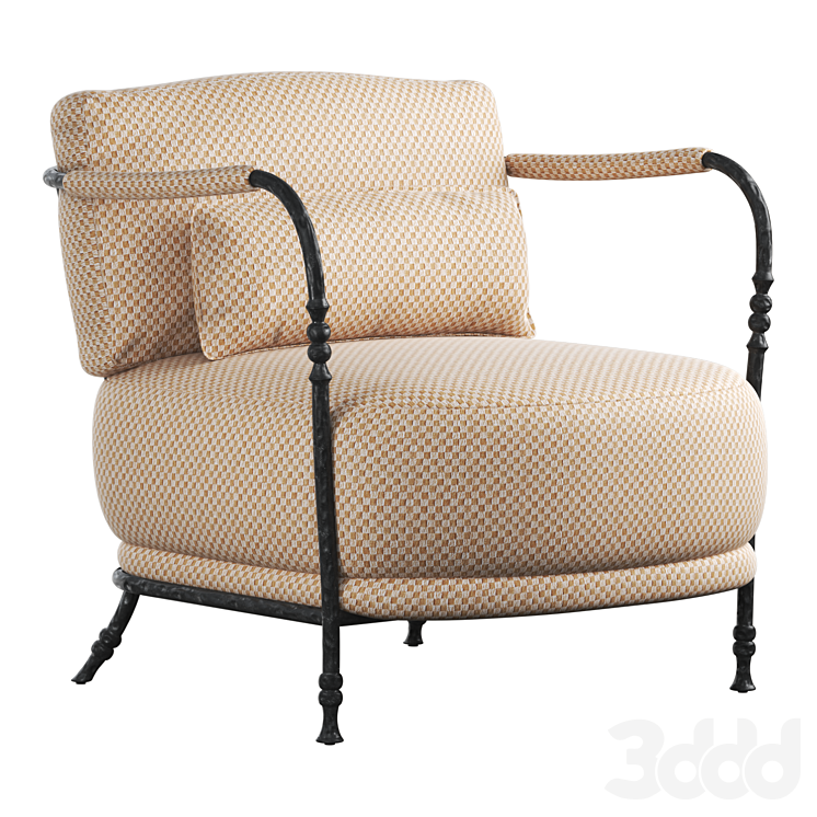 Muirfield Sculptural Metal Accent Chair by Jake Arnold - Кресла - 3D модель