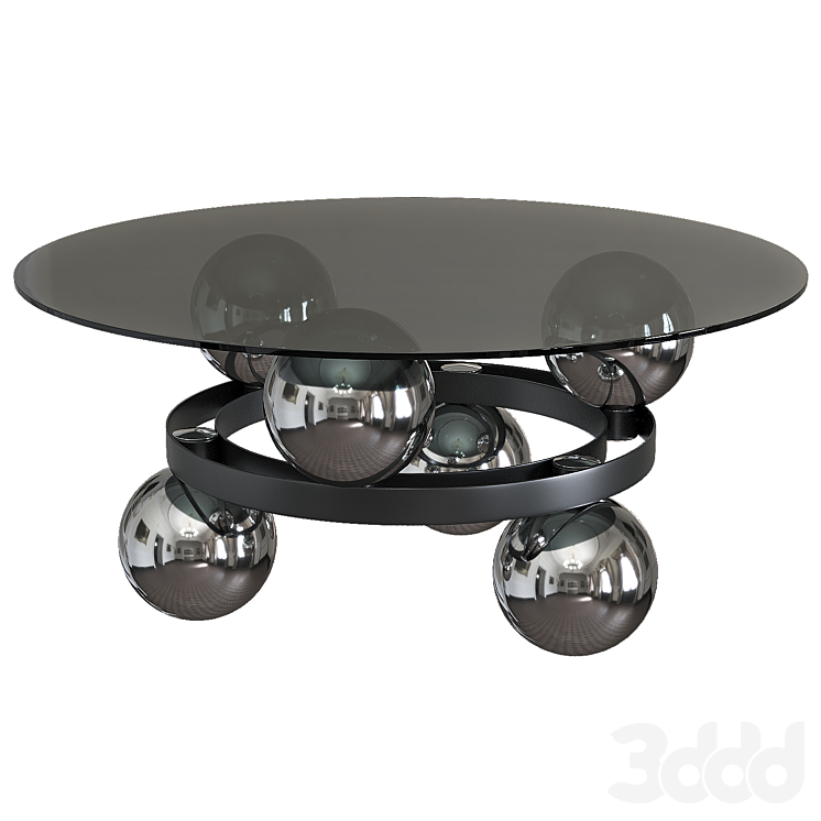 Стеклянный журнальный стол - Столы - 3D модель