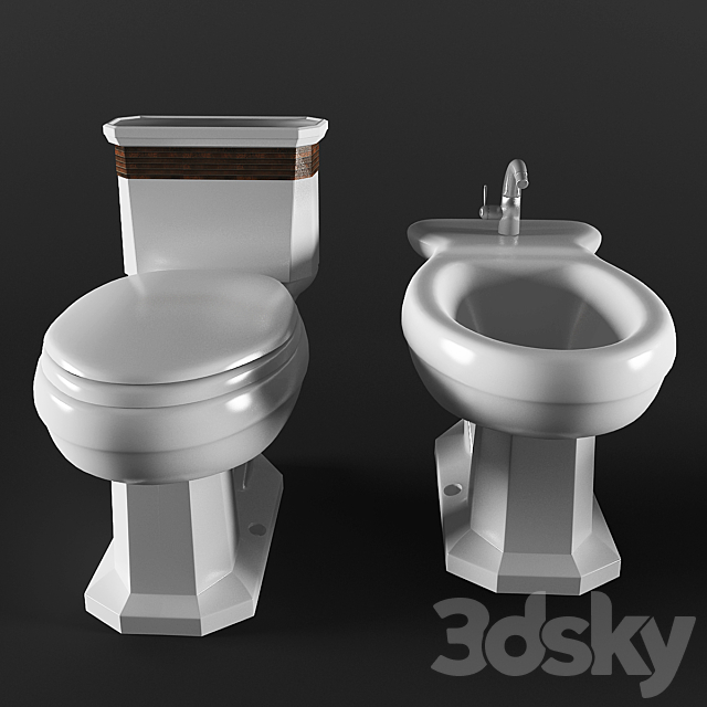 Toilet and bidet Toilet and Bidet 3D Models