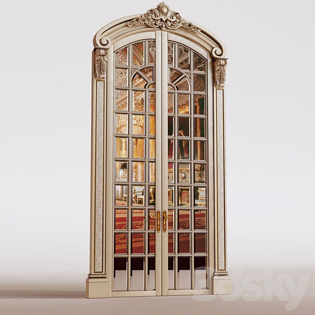 Classic swing doors with mirror Doors 3D Models