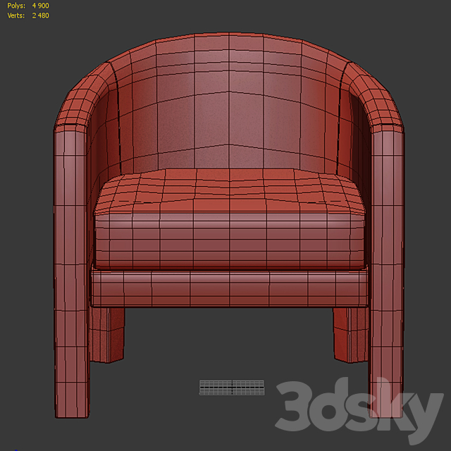 Isabella Chair West Elm Arm chair 3D Models