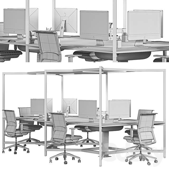 office set3 Office furniture 3D Models