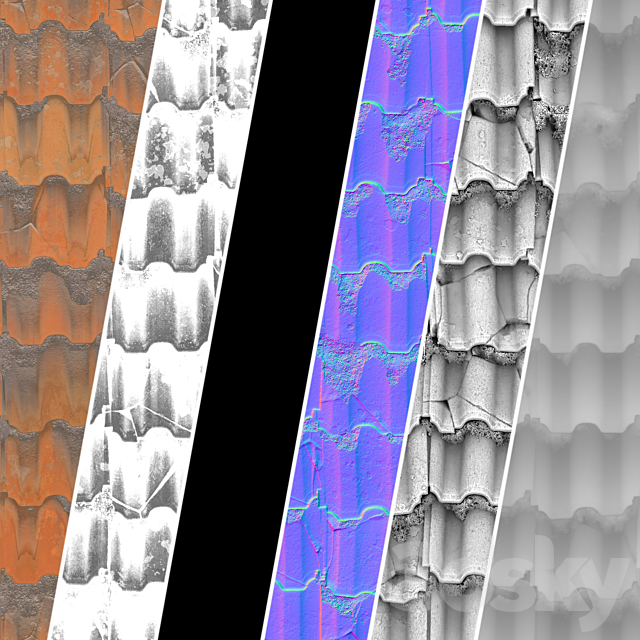 Roof Tiles Tile 3D Models