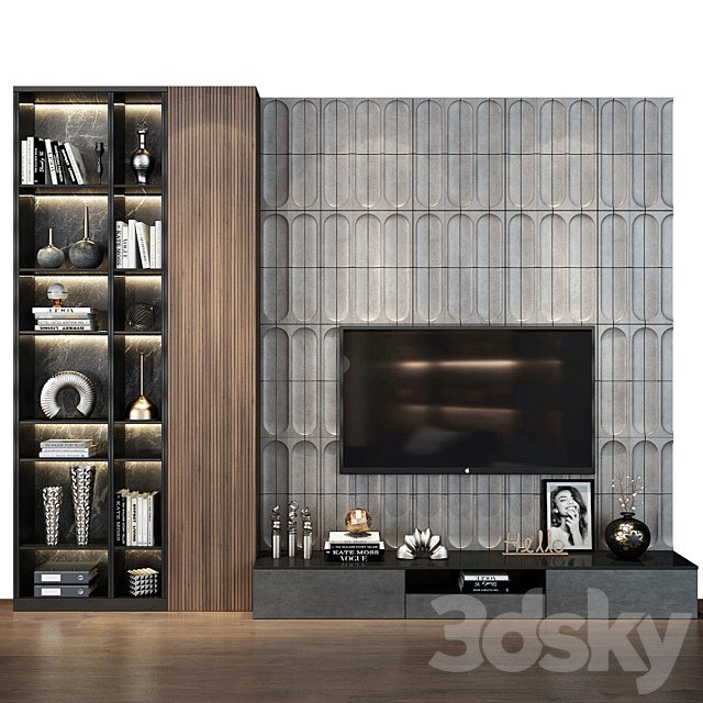 TV shelf 0545 TV Wall 3D Models