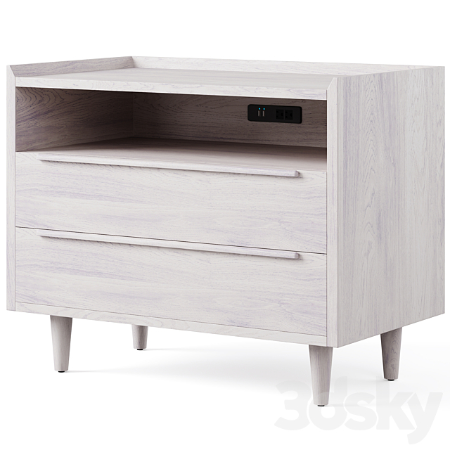 Tate 2Drawer Midcentury Charging Nightstand by Crate and Barrel