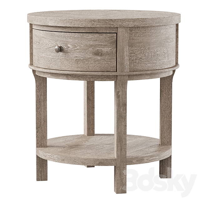 Toulouse 23" Round Nightstand Sideboard & Chest of drawer 3D Models