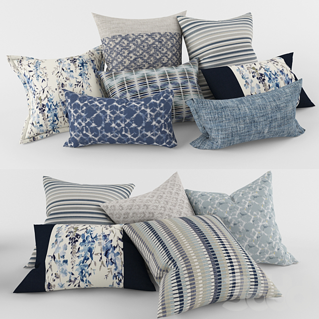 A set of pillows from Villa Nova Подушки 3D Модель