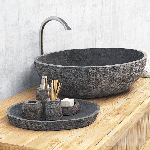 Stone washing / Каменный умывальник - Умывальники - 3D Модель