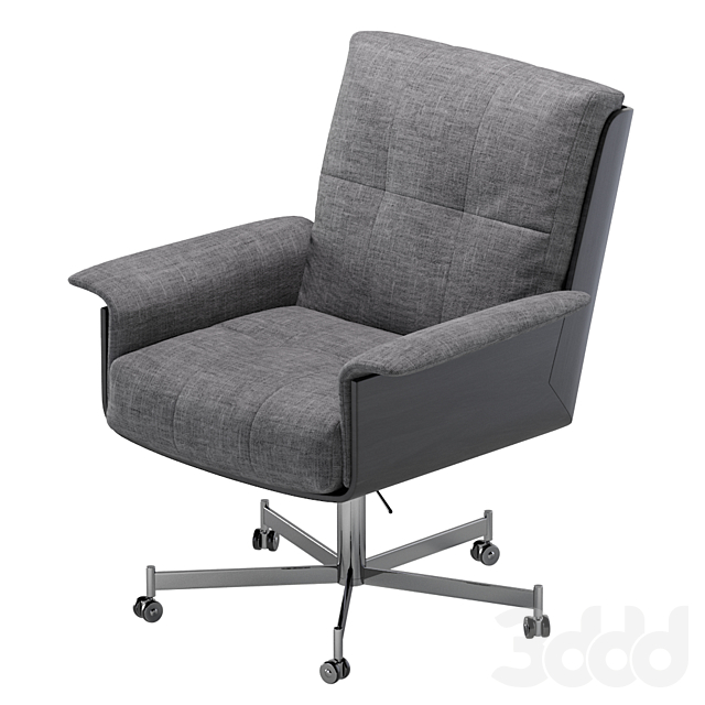 Office Chair Minotti Daiki Studio by Marcio Kogan Velvet and Leather Кресла 3D Модель