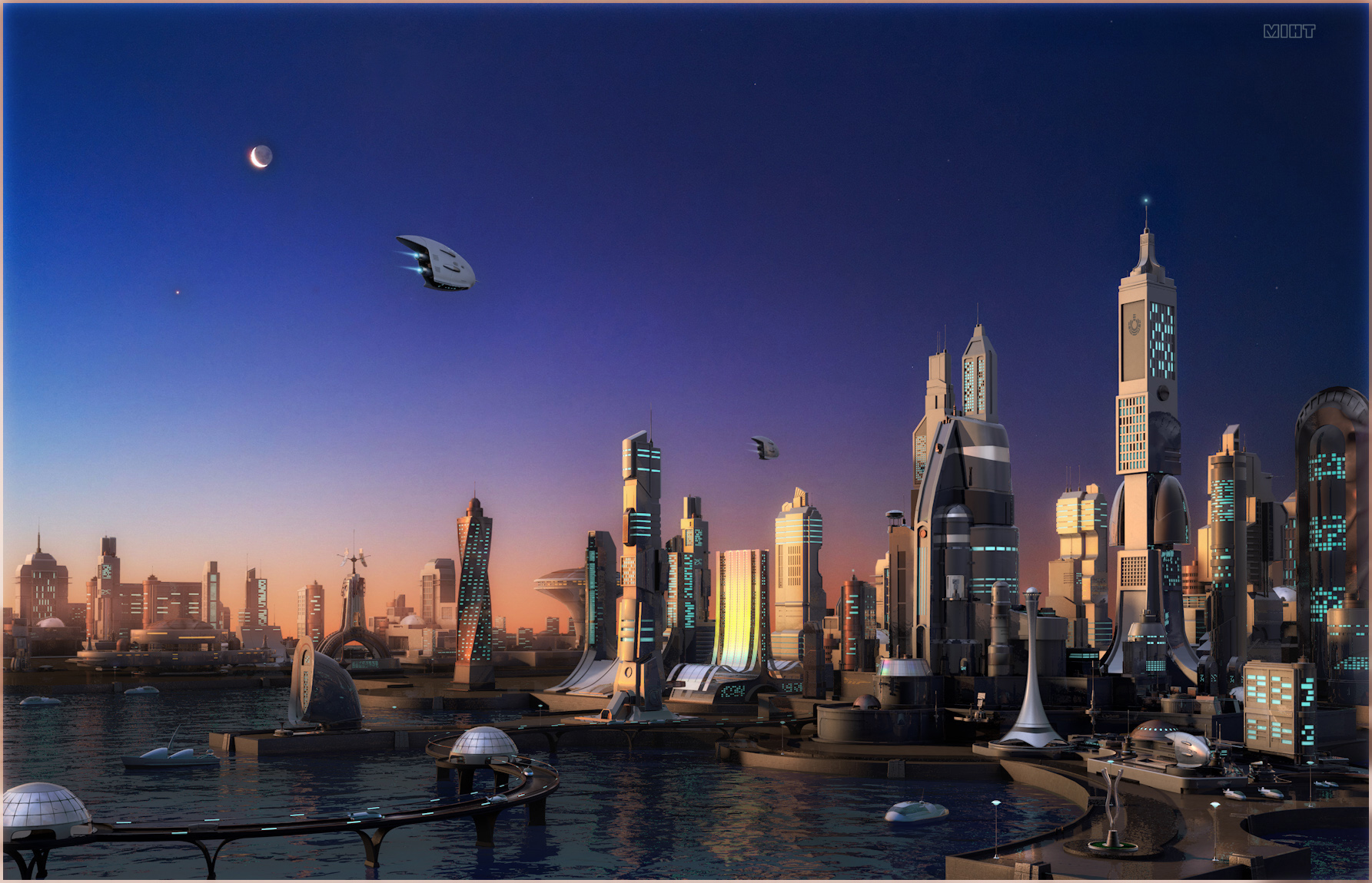 Sci-fi city - Работа из галереи 3D Моделей