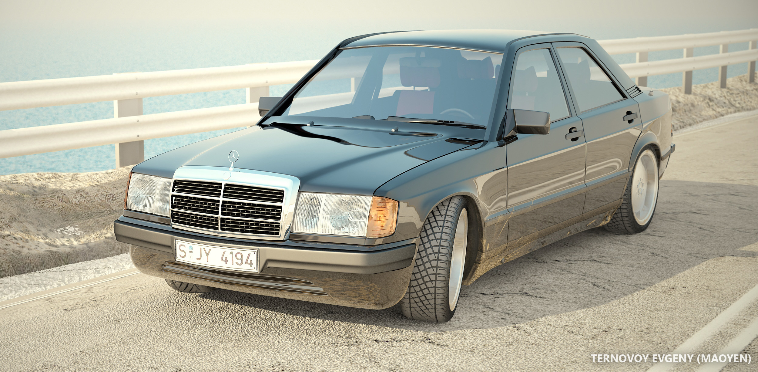 Mercedes Benz 190 (W201) - Работа из галереи 3D Моделей