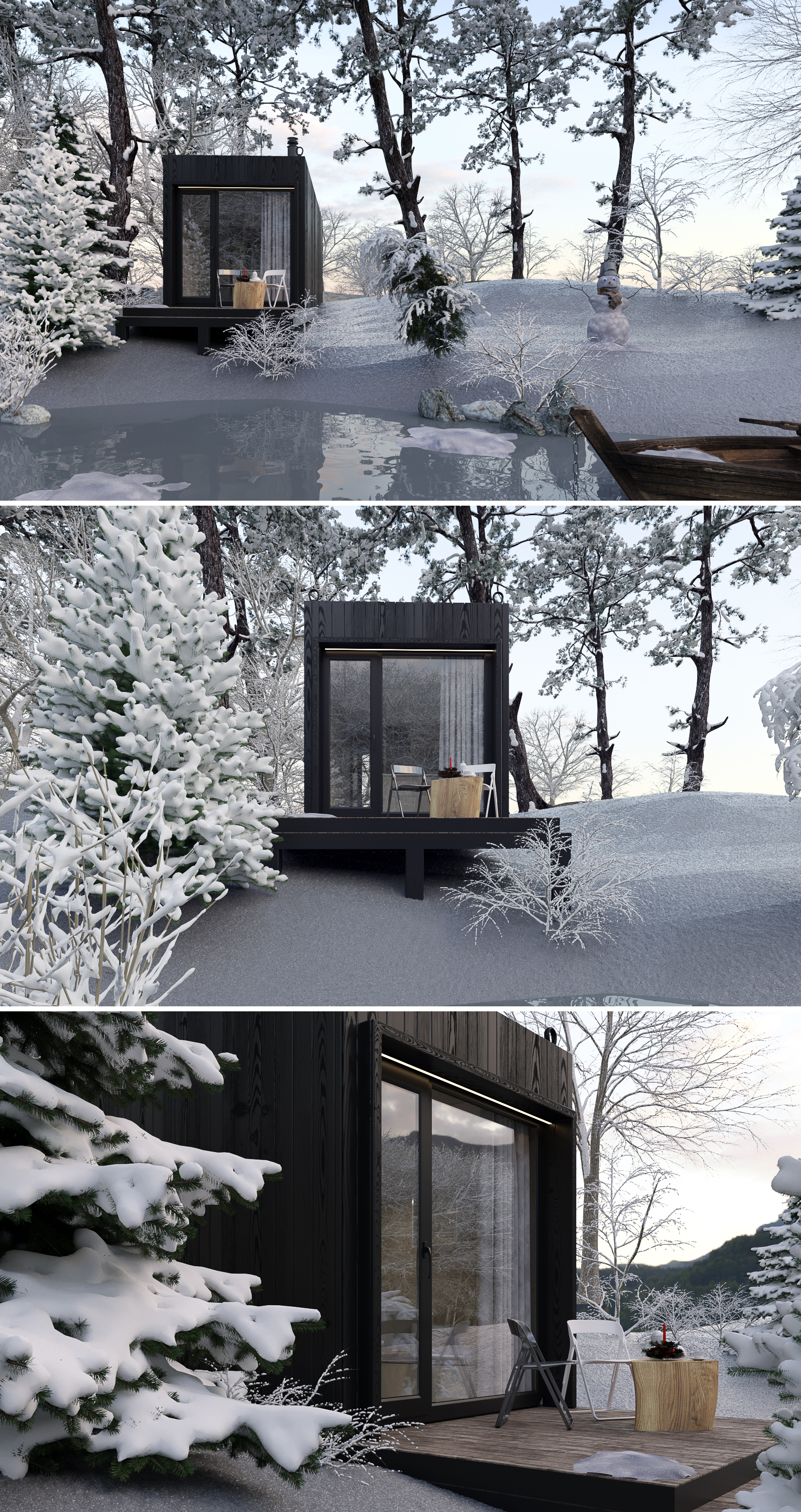 Tiny house. Winter - Работа из галереи 3D Моделей