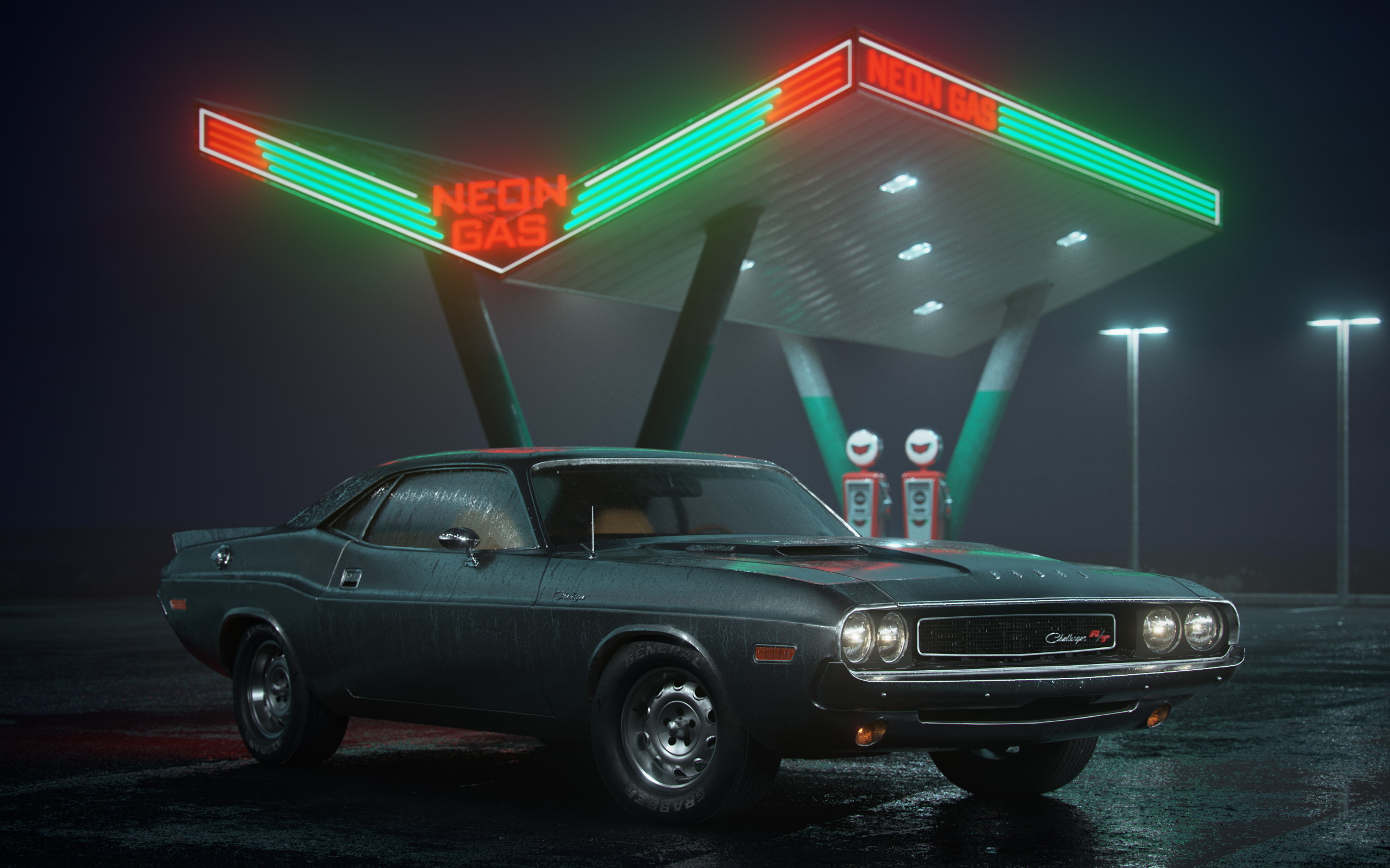 Neon Gas Station - Работа из галереи 3D Моделей