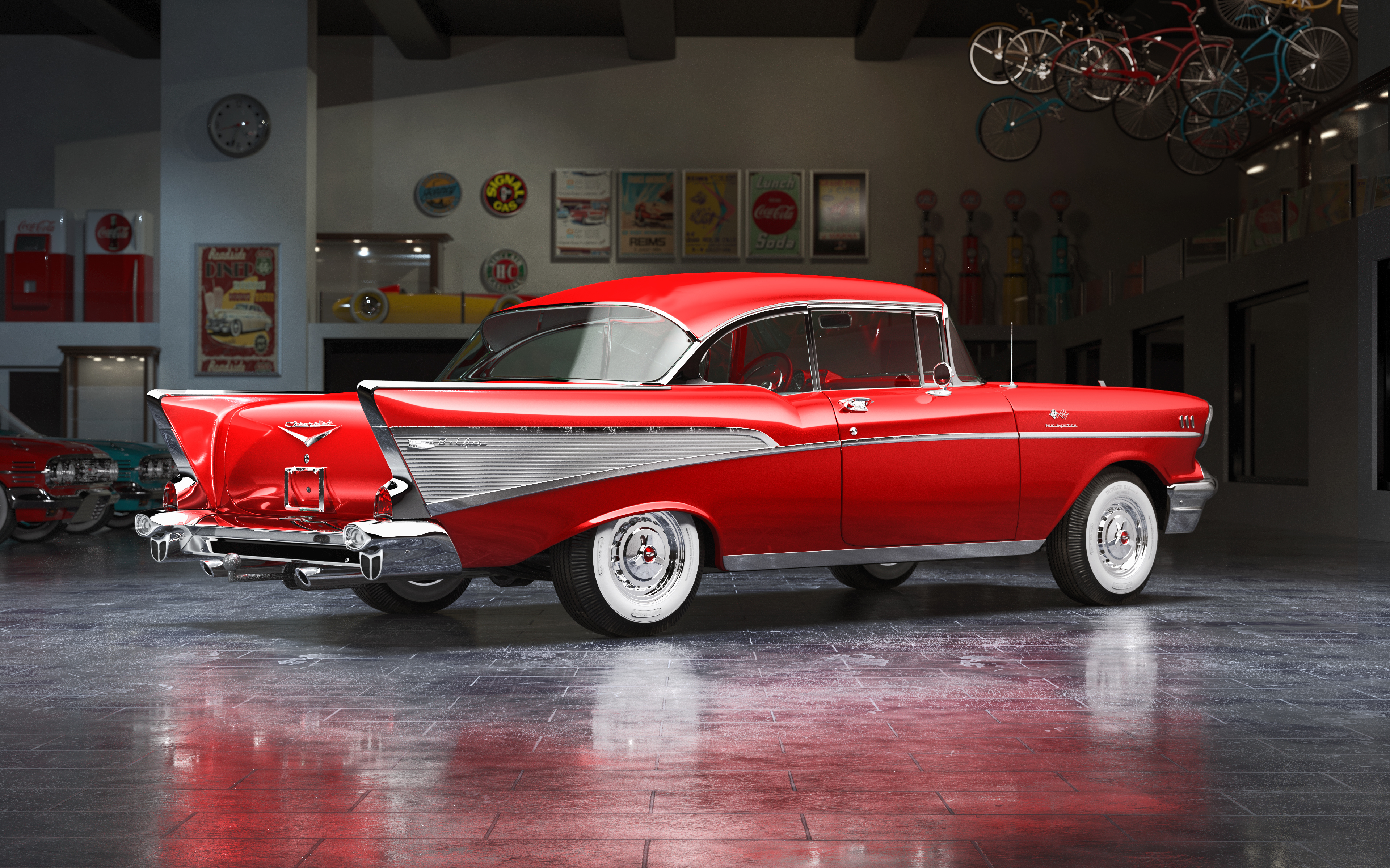 Dream Garage Сhevy bel air 57 - Full CGi - Работа из галереи 3D Моделей