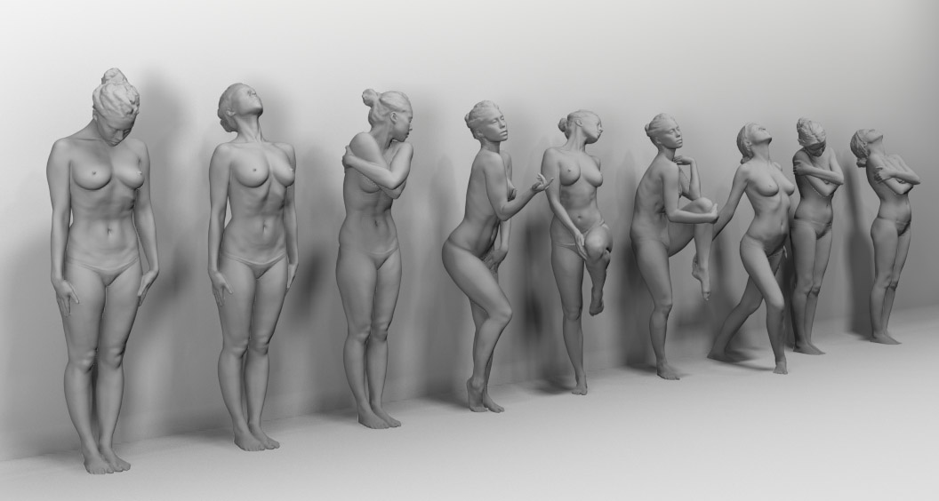 реалистичная 3D модель девушки голая